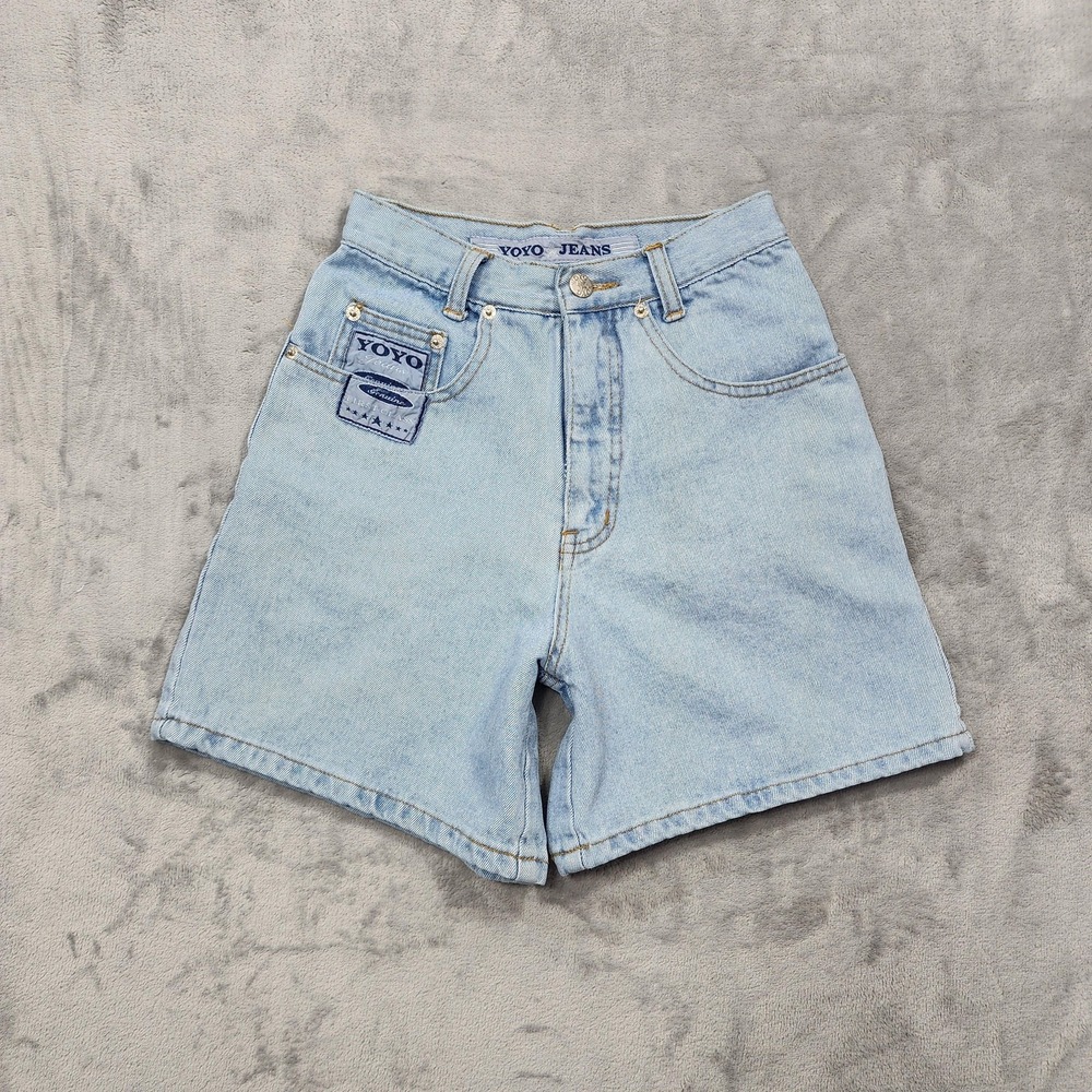 Vintage YOYO JEANS Shorts Womens 1 Juniors Blue Denim High Rise Mom Baggy Casual